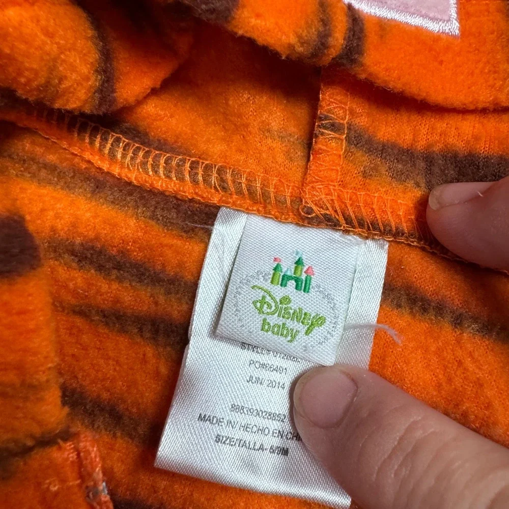 Vintage Disney Baby 6/9 M Tigger Body Suit Zip Up Costume
